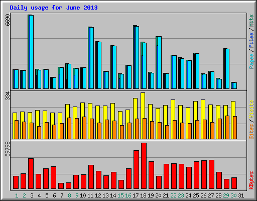 Daily usage for June 2013