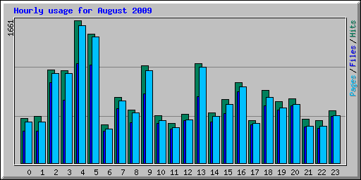 Hourly usage for August 2009