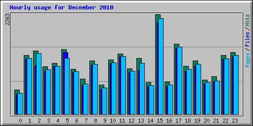 Hourly usage for December 2010