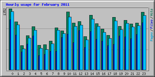 Hourly usage for February 2011