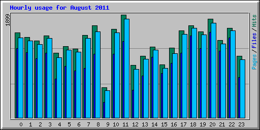 Hourly usage for August 2011