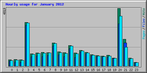 Hourly usage for January 2012