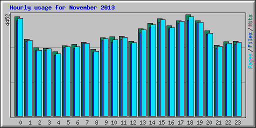 Hourly usage for November 2013