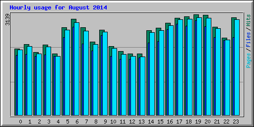 Hourly usage for August 2014