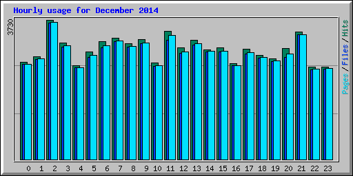 Hourly usage for December 2014