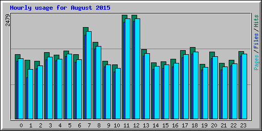 Hourly usage for August 2015