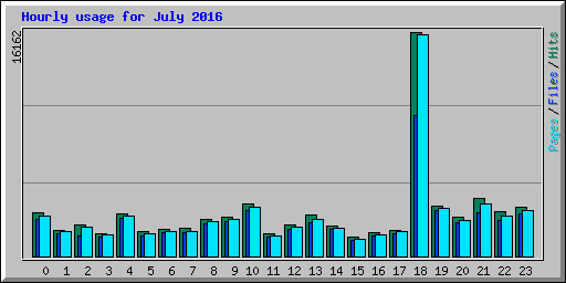 Hourly usage for July 2016