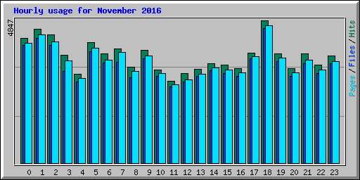 Hourly usage for November 2016