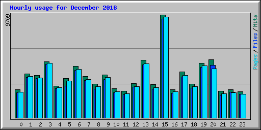 Hourly usage for December 2016